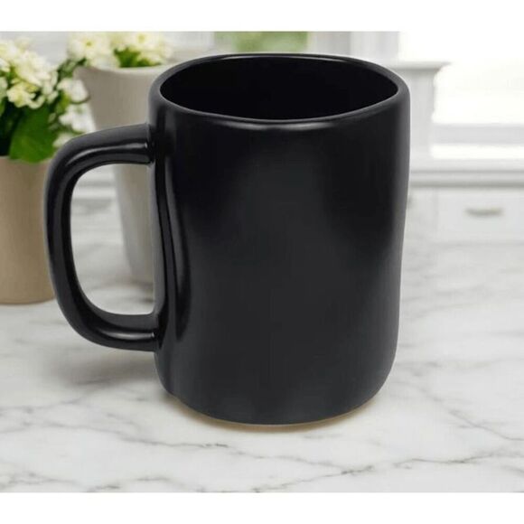 Rae Dunn SMILE Coffee Mug Black Ceramic Mug with Handle Farmhouse Home Decor Mug - Picture 4 of 6